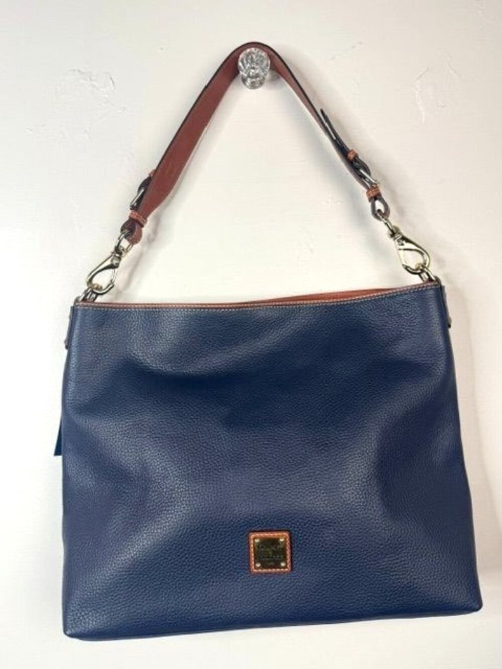 NWT Dooney & Bourke Midnight Blue Pebbled Leather Extra Large Courtney Sac Tote